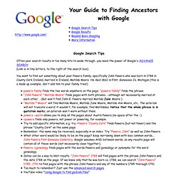 Google Genealogy
