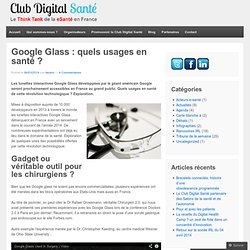 Google Glass : quels usages en santé ?