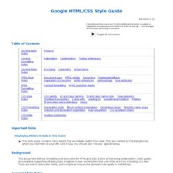 Google HTML/CSS Style Guide