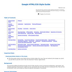 Google HTML/CSS Style Guide