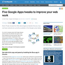 Five Google Apps tweaks to improve your web work