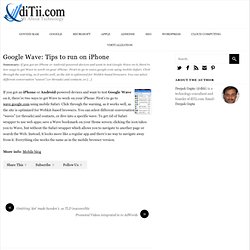 Google Wave: Tips to run on iPhone