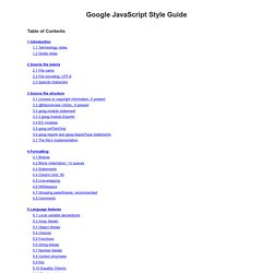 Google JavaScript Style Guide