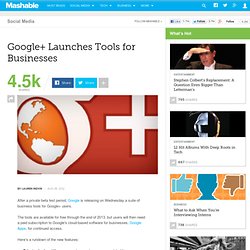 Google+ Launches Tools for Businesses