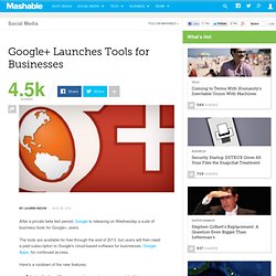 Google+ Launches Tools for Businesses