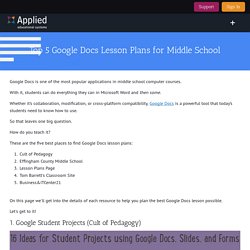 Top 5 Google Docs Lesson Plans for Middle School