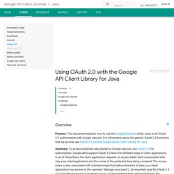 Using OAuth 2.0 with the Google API Client Library for Java  