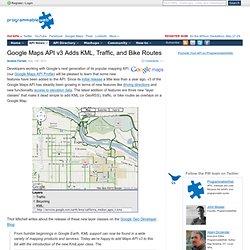 Google Maps API v3 Adds KML, Traffic, and Bike Routes