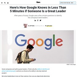 Here's How Google Knows in Less Than 5 Minutes if Someone Is a Great Leader