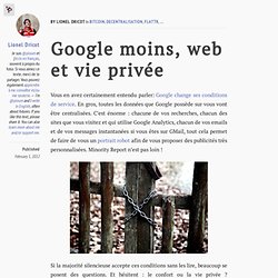 loisirs - Google moins, web et vie privée