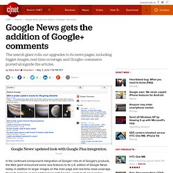 Google News gets the addition of Google+ comments