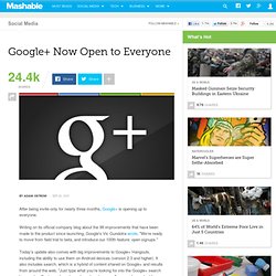 Google+ Now Open to Everyone