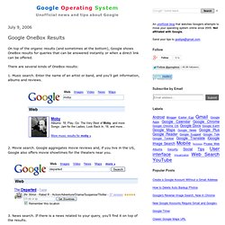 Google OneBox Results