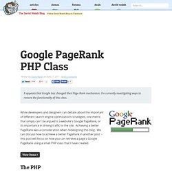 Google PageRank PHP Class