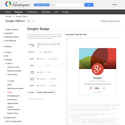 Badge - Google+ Platform