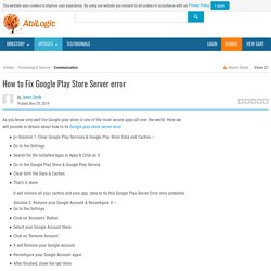How to Fix Google Play Store Server error