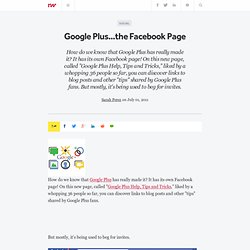 Google Plus...the Facebook Page