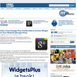 Add a Cool Google Plus Profile Add to Circles Widget to Your Website [Google Plus]
