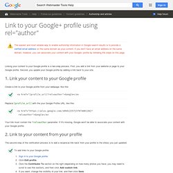Link to your Google+ profile using rel="author" - Webmaster Tools Help