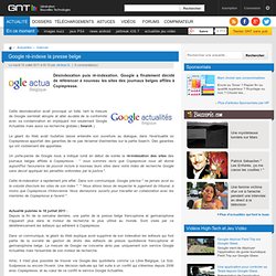 Google ré-indexe la presse belge