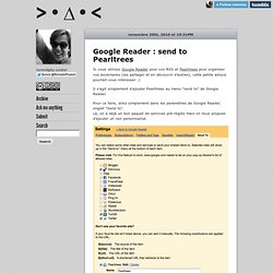 Google Reader : send to Pearltrees