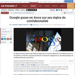 Médias & Publicité : Google passe en force sur ses règles de confidentialité