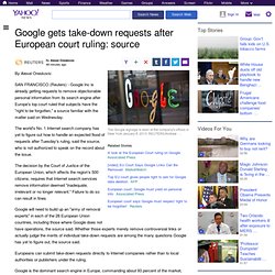 Google gets take-down requests after European court ruling: source