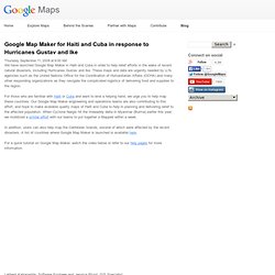 Google Map Maker for Haiti and Cuba in response to Hurricanes Gu