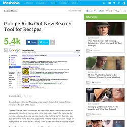 Google Rolls Out New Search Tool for Recipes