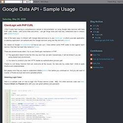 Google Data API - Sample Usage: ClientLogin with PHP CURL