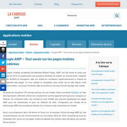 Google AMP - Tout savoir sur les Pages Mobile Accélérées