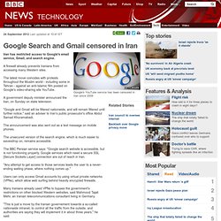 Google Search and Gmail censored in Iran