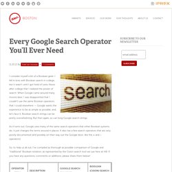 Every Google Search Operator You’ll Ever Need — EMA Boston