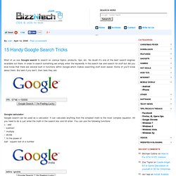 15 Handy Google Search Tricks