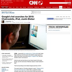 Google's hot searches for 2010: Chatroulette, iPad, Justin Bieber