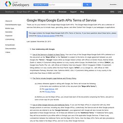Maps-/Google Earth-APIs – Nutzungsbedingungen - Google Maps API
