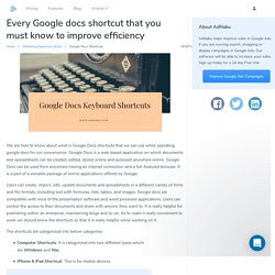 Google Docs Shortcuts - Every Keyboard Shortcuts You Need To Know - Adnabu