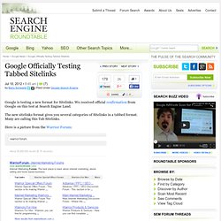 Google Sitelinks With Tab Based Categories