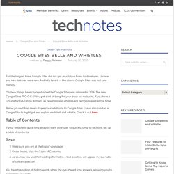 Google Sites Bells and Whistles