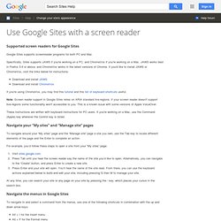 Use Google Sites with a screen reader - Google Sites Help