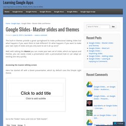 Google Slides – Master slides and themes