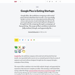 Google Plus is Eating Startups