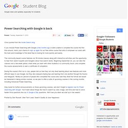 Power Searching with Google is back