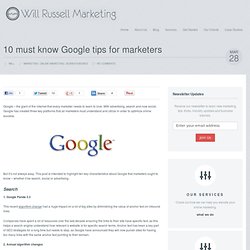 Google tips for marketers