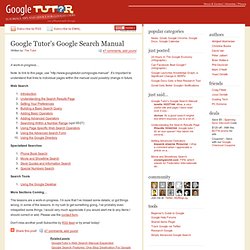Google Tutor’s Google Search Manual