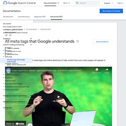 Meta tags - Webmaster Tools Help