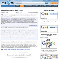 Google's University gMail Glitch