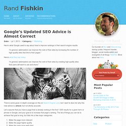Google's Updated SEO Advice is Almost Correct