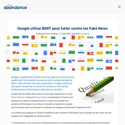 Google utilise BERT pour lutter contre les Fake News