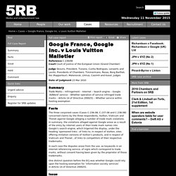 Google France, Google Inc. v Louis Vuitton Malletier - 5RB